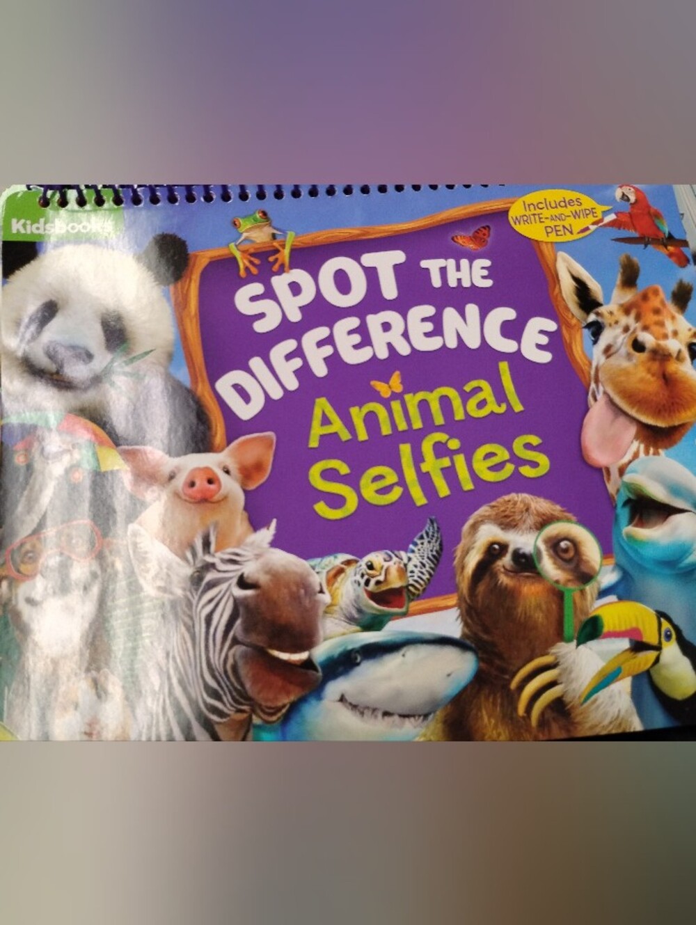 Spot the Difference Animal Selfies Activity Book - Purple